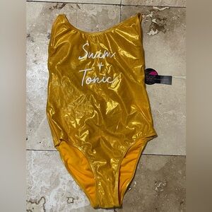 No Boundaries Shiny Gold Swimsuit